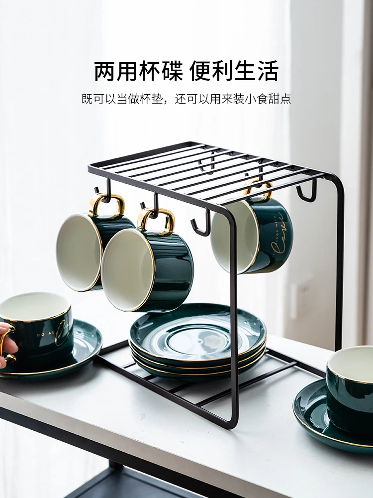 European Ceramic Coffee Cup and Saucer Set Reusable Green Tea Small Vintage Porcelain Canecas Home Drinkware AB50BD | Дом и сад