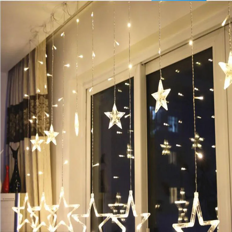 Светодиодный светильник шторы пентаграмма занавески рождественские украшения