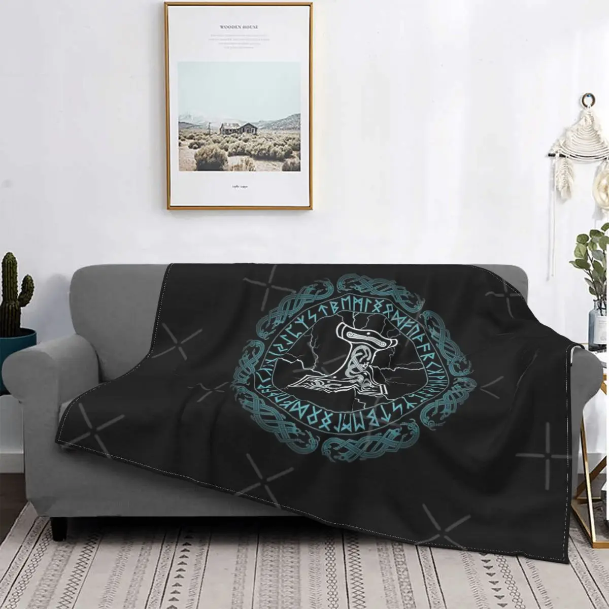 

Mj Lnir-Manta de muselina с изображением martillo de Thor, colcha para cama, sofah a cuadros, manta para Baby, toalla de playa de