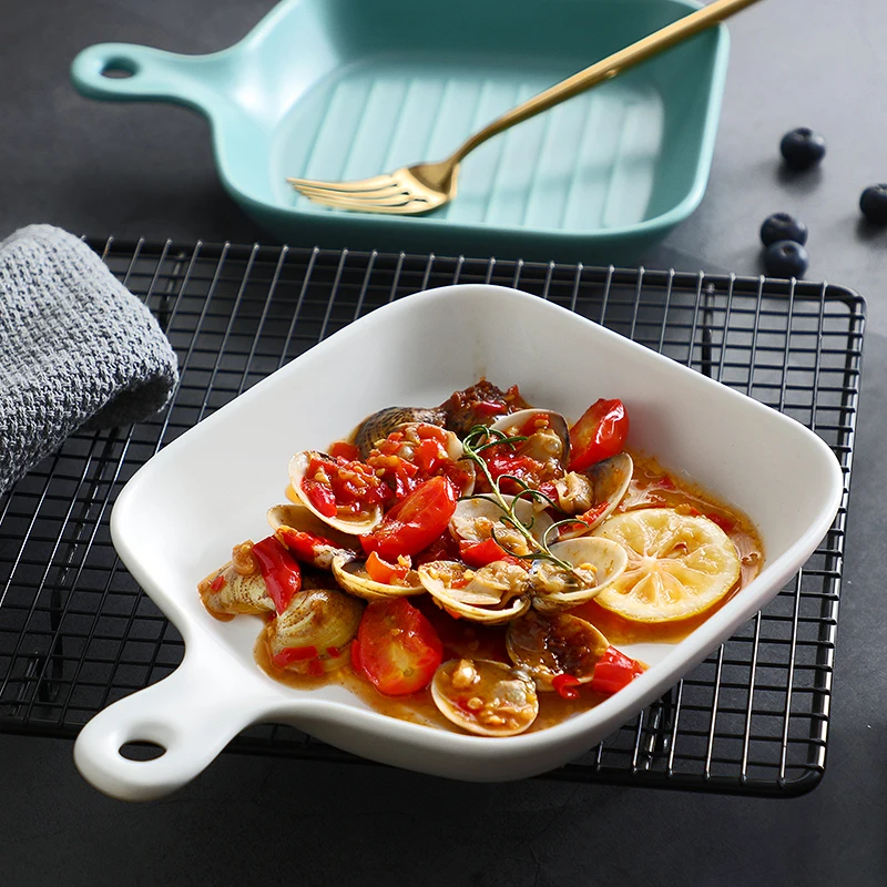 Ceramic tableware Household dishes Creative dish Bakeware Dish Irregular breakfast desserts plate Oven ceramic | Дом и сад