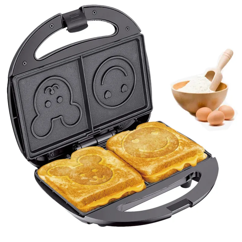 

750W Electric Sandwich Maker Non-stick Breakfast Sandwich Machine Maker Toaster Baking Breakfast Machine Sandwichera Tool