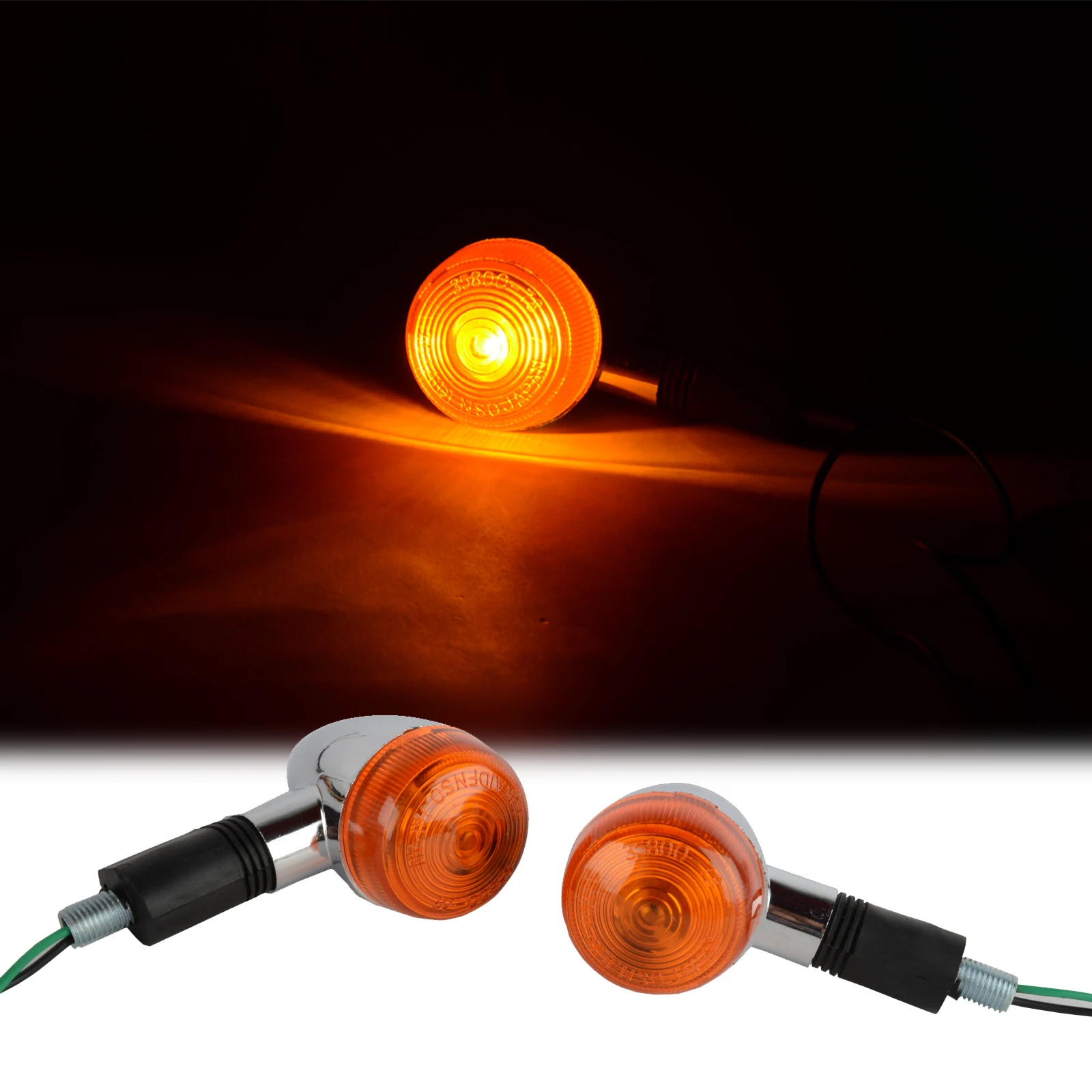 Wow 2X Универсальная пуля мотоцикл указатель поворота фонари янтарного цвета