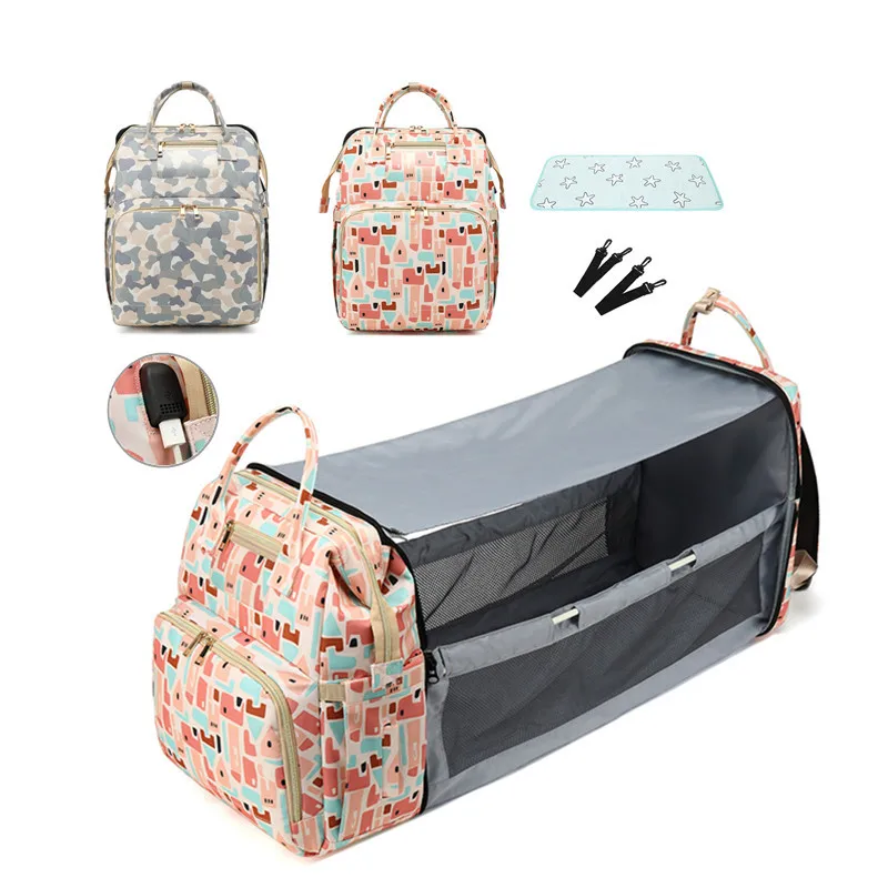 Multifunctional Portable Baby Diaper Bag Travel Backapack Bebe Bed Nappy Changing Table Pads For Mom Dad Baby Dropshipping