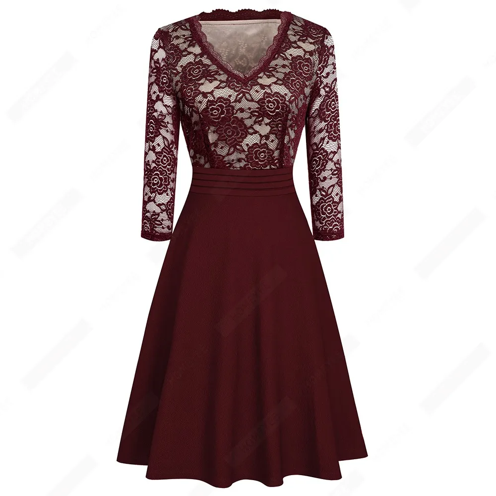 Женское винтажное кружевное платье туника Элегантное повседневное Платье
