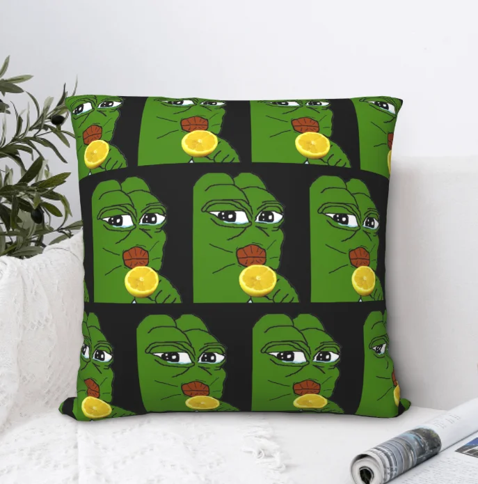 

Frog Pepe Print Pillow Case Art Cushion Covers for Sofa Pillowcase Decorative