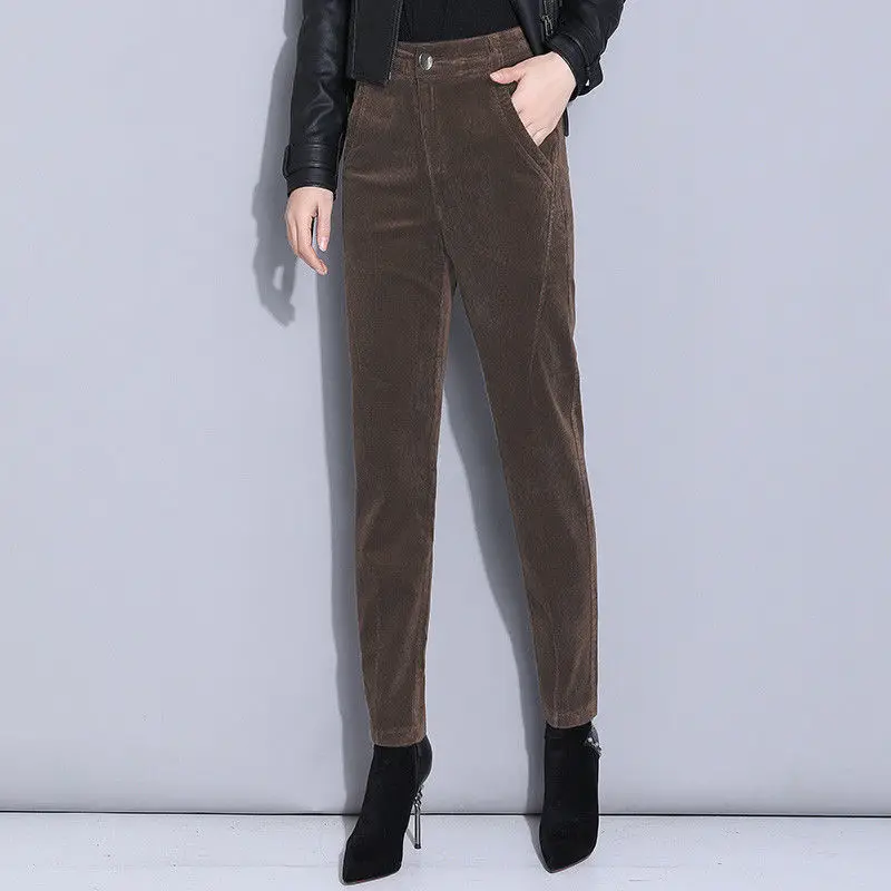 

2021 Autumn Woman Retro Slacks Female Wide Harem Pants Ladies Street Style Comfortable Trousers Loose High Waist Leggings Q238