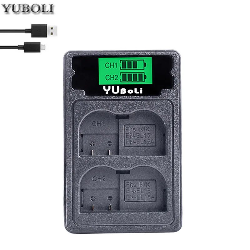 one charger Bateria EN EL15 EN-EL15A ENEL15 EN-EL15 Батарея пакет для Nikon D500 D600, D610 D750 D7000 D7100 D7200 D800 D800E D810 D810A& 1 v1 - Цвет: one charger