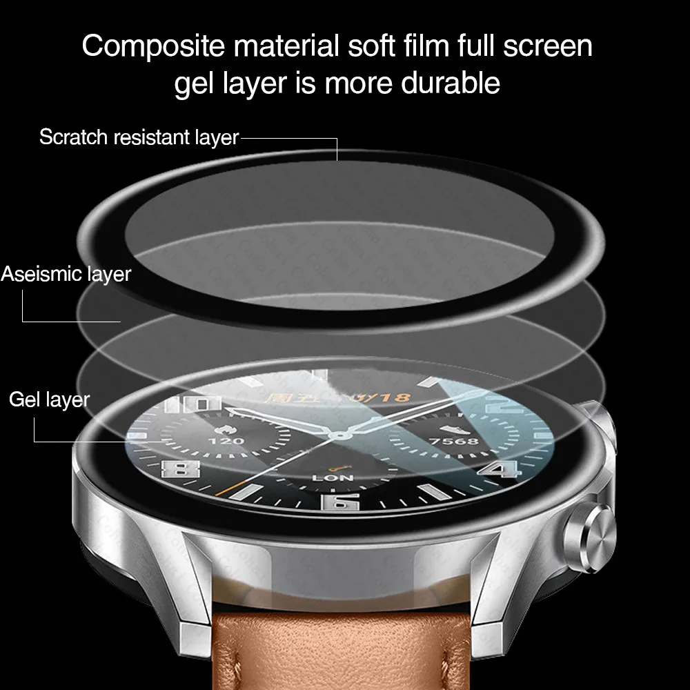 Закаленное стекло 20D с изогнутыми краями для Huawei Watch GT2 Pro GT3 GT 2 3 46 мм Защитная