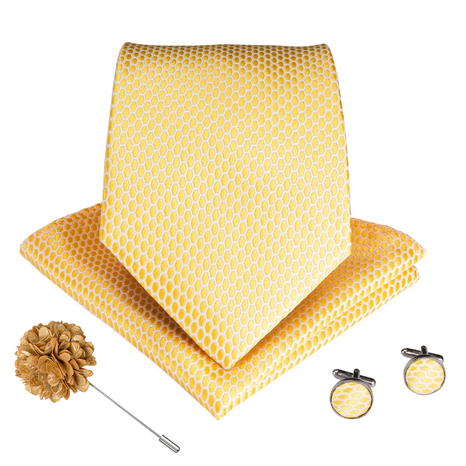 Мужской галстук носовой платок запонки DiBanGu 4 шт. в комплекте роскошные