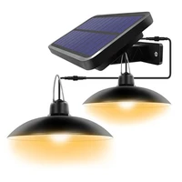 double head solar pendant light outdoor indoor solar lamp with line warm whitewhite lighting for camping garden yard