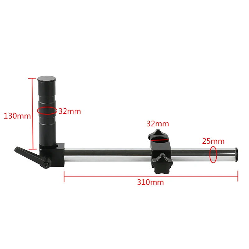 Brazo de Metal ajustable de 25mm/32mm de diámetro, soporte para vídeo industrial, soporte de mesa para microscopio