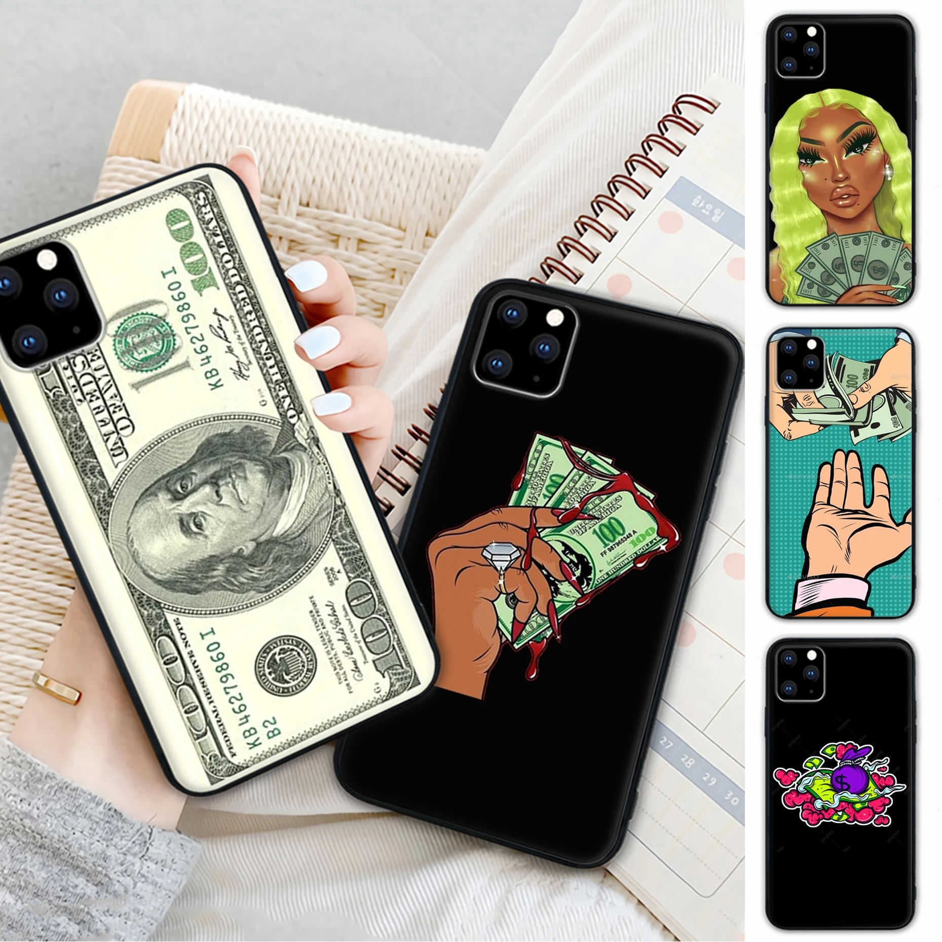 

Hot Sell 100 Dollars With Black Girl Cellphone Cover Case For Samsung Galaxy M30S A01 A21 A31 A51 A71 A91 A10S A20S A30S A50S