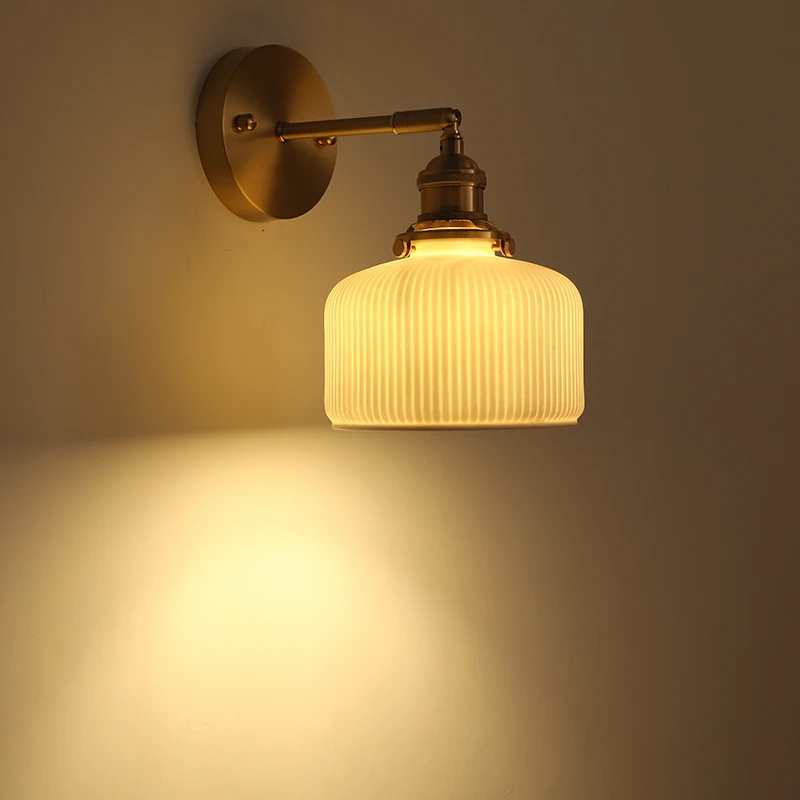 Латунь Керамика бра исследование Спальня прикроватные светильники Туалет