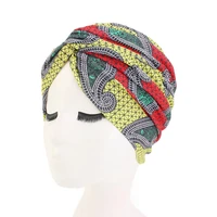 new women print chain flower knot cancer ruffle chemo hat beanie scarf turban head wrap knitted cap hair loss accessories