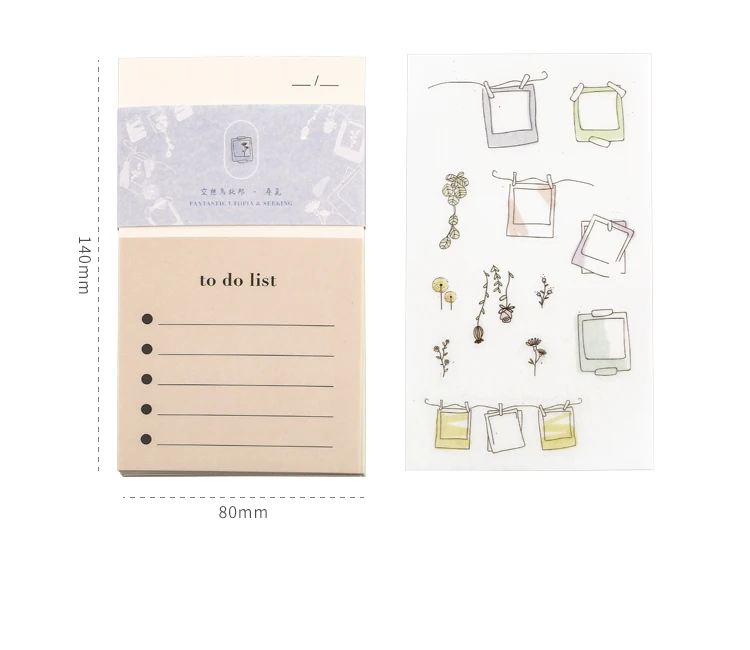Mr Paper 4 Designs 14pcs/lot To Do List Colorful Ins Style Loose Leaf Memo Pads Minimalist Memo Pads Present with 2 Stickers
