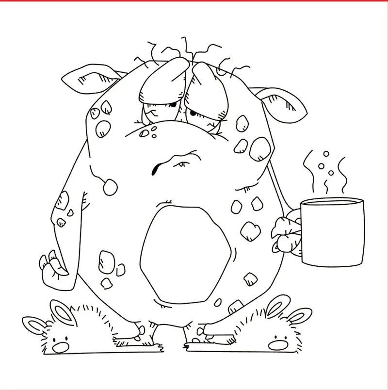 10x10 Animal holding teacup прозрачный чистый силикон печать для DIY Скрапбукинг фото украшение для альбома ясный штамп