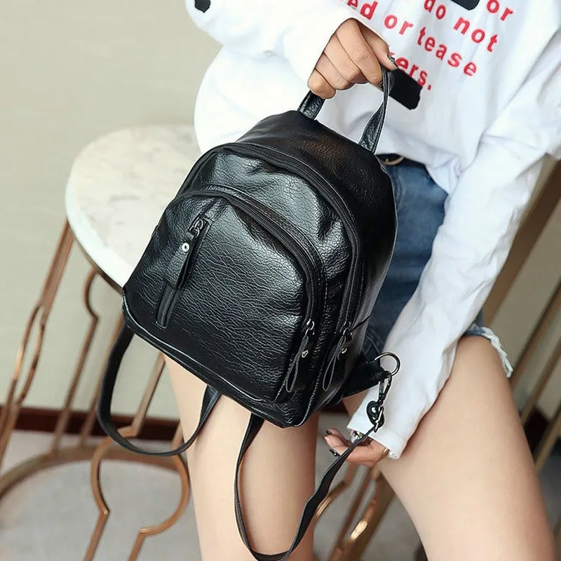 

Women's Backpack PU Leather Travel Shoulder Bag Shoulder Bag Girl Multifunctional Small School Backpack for Women Bag for Women