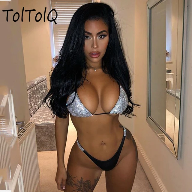 Комбинезон TolTolQ с пайетками 2020 г. пикантные костюмы комплект из 2 предметов боди