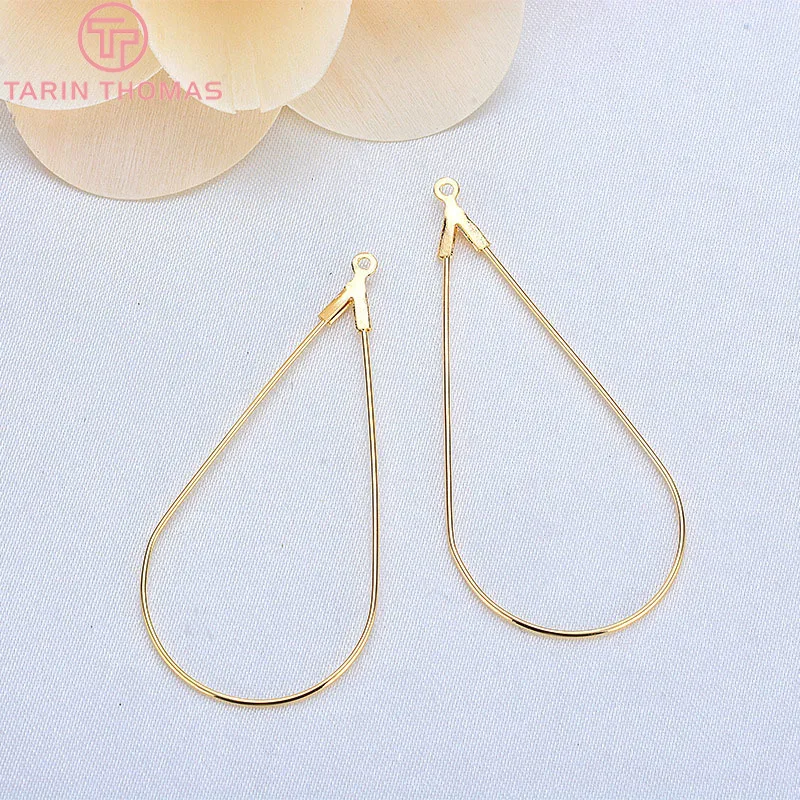 

10Pcs 44x23 Mm 24K Gold Color Kleur Messing Drop Shape Bedels Hangers Hoge Kwaliteit Diy Accessoires Sieraden Bevindingen