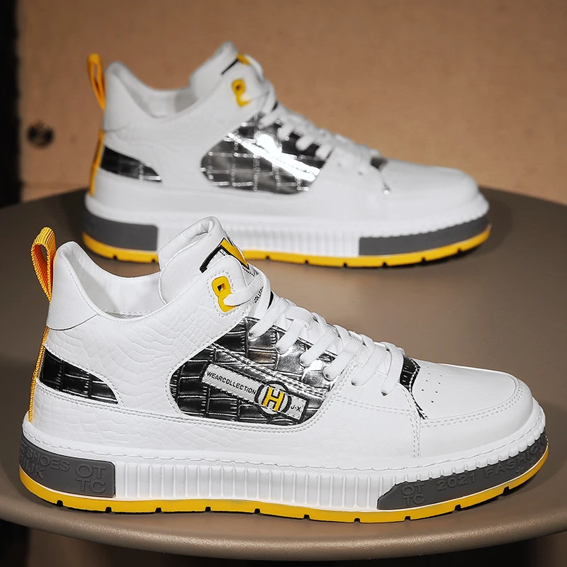 

Мужская повседневная обувь высокого качества, новинка весны 2021, удобная обувь на плоской подошве, модная уличная белая дышащая обувь из иск....