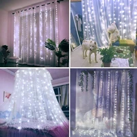 2023 upgrade led holiday christmas curtain string light 3m12m usb powered decoration wedding valentine new year party garden