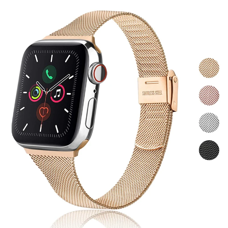 

Slim Metal band Stainless Steel Milanese Watch strap for iwatch 42MM 44MM for Apple Watch 7/6/SE/5/4/3/2/1 38mm 40mm 41MM 45MM