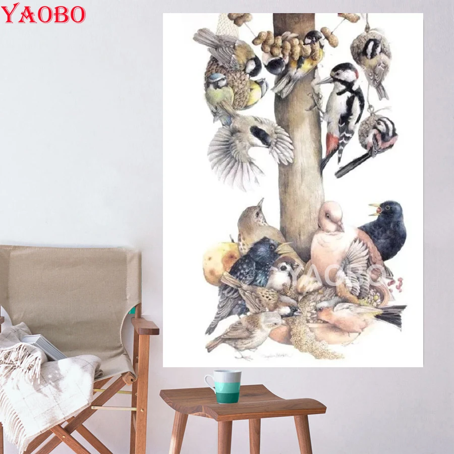 

DIY 3D Diamond Embroidery Animal Birds Diamond Painting Cross Stitch Needlework Diamond Mosaic Wall Stickers Home Decoration