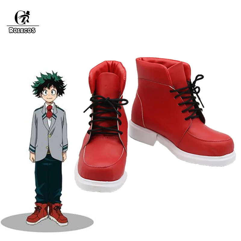 Обувь для косплея ROLECOS Anime MHA Red Shoes Midoriya Izuku обувь мужчин | Тематическая одежда и
