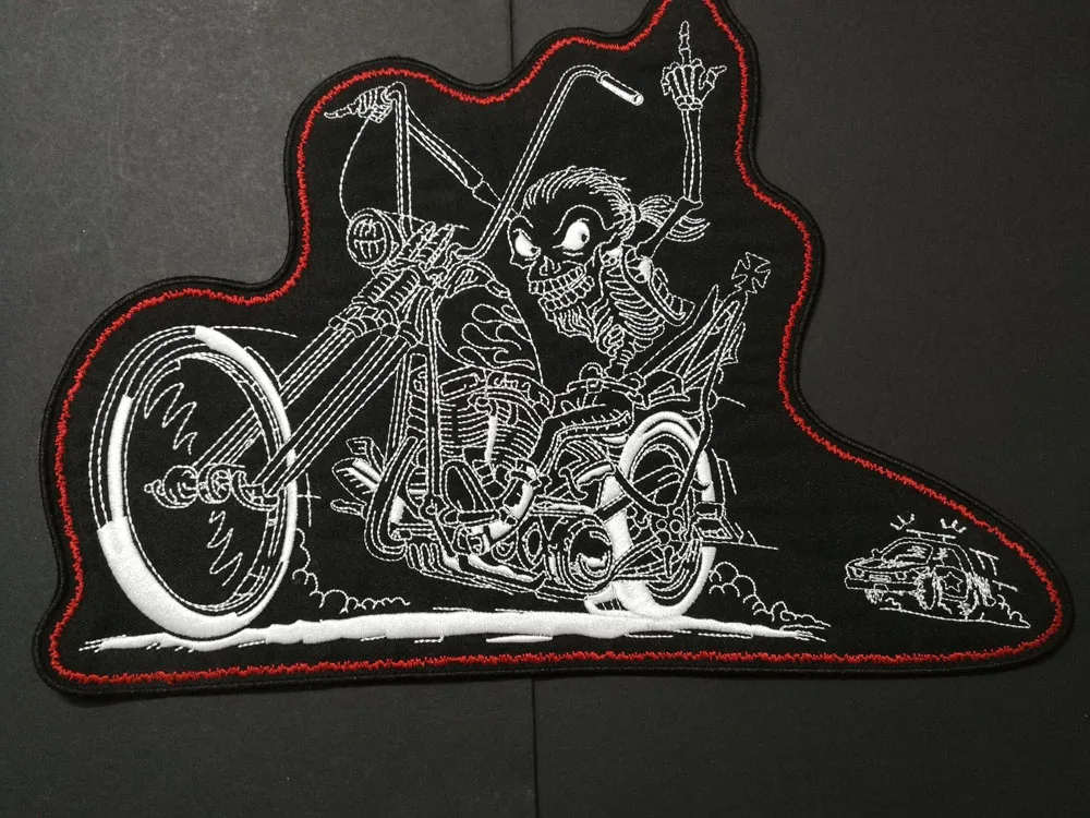 Нашивки с изображением черепа мотора райдера значки наклейка вышивкой плакат на