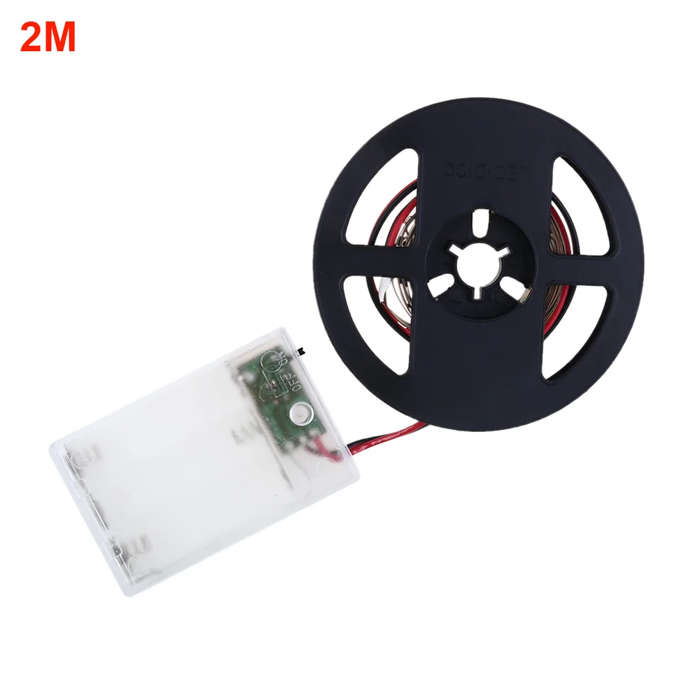 

1m 2m Flexible Bedroom Safe Light Strip Led Decorative Practical DIY Bar Home Energy Saving Battery Powered Cabinet