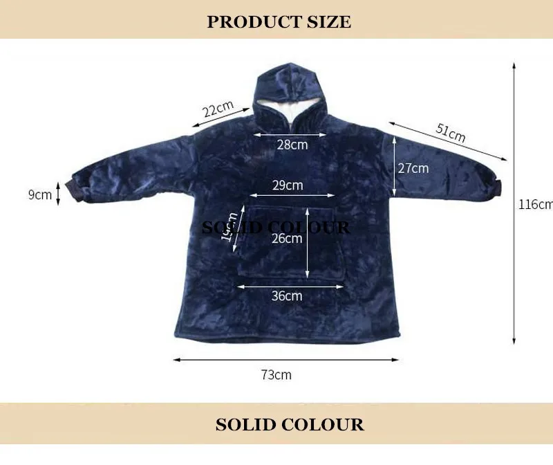 

Winter soft sherpa blanket with sleeves pocket hooded wearable blankets ultra plush outdoor warm flannel hoodie blanket