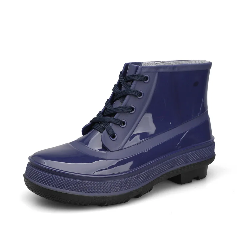 

Rain Boots Men Colourful Fashion New Arrival Ankle Rain Shoes Rubber Non-slip New Design Rainboots PVC Waterproof Men Boots