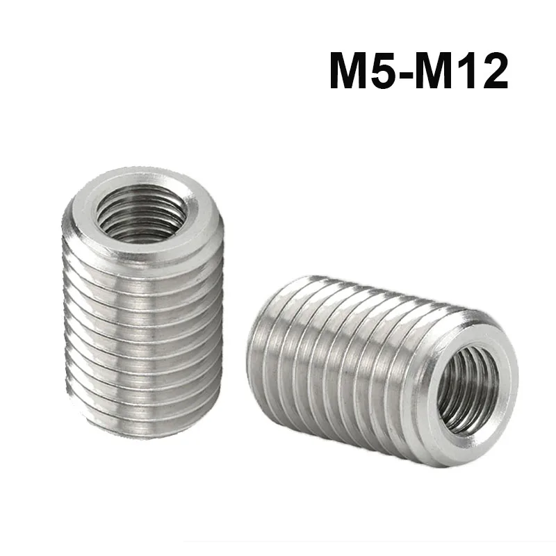 

304 Stainless Steel Internal And External Tooth Conversion Nut Screw Thread Protection Sleeve M5-M12