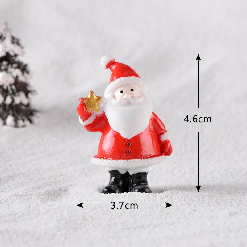 Santa Claus D Красный Рождественский олень сани Снеговик миниатюрная Статуэтка Модель Пейзаж кукольный домик дома Фея Украшения Сада аксессуары современные - Цвет: Santa Claus D