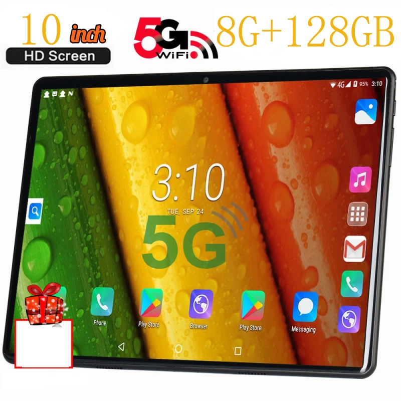 

2022 Новое поступление Планшет 8 Гб RAM + 128 ГБ ROM 10,1 дюймов HD экран Android 9.0 системный планшет Лидер продаж 2021