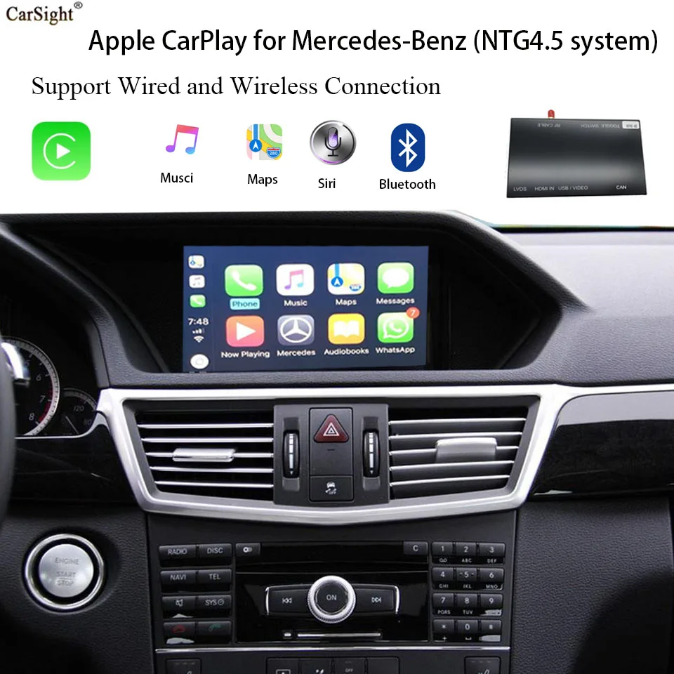 Беспроводной автомобильный интерфейсный декодер Apple Carplay Android для Mercedes Benz класса A