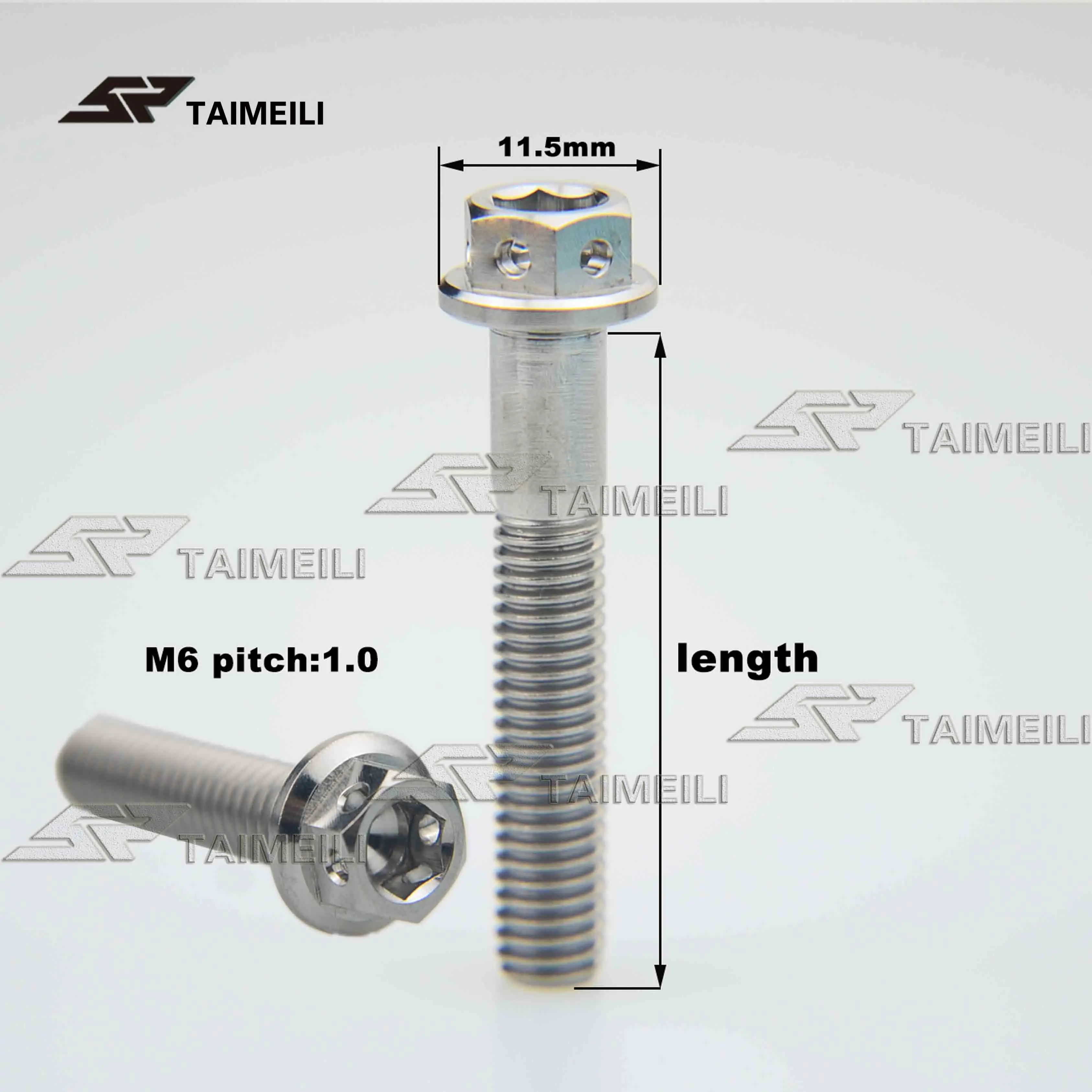 TAIMAILI titanium фланец из сплава винт внутренний и внешний шестигранный Серебряный M6x/10/15/20/25/30/35/45/50/60 мм мотоцикл Ремонт Винт