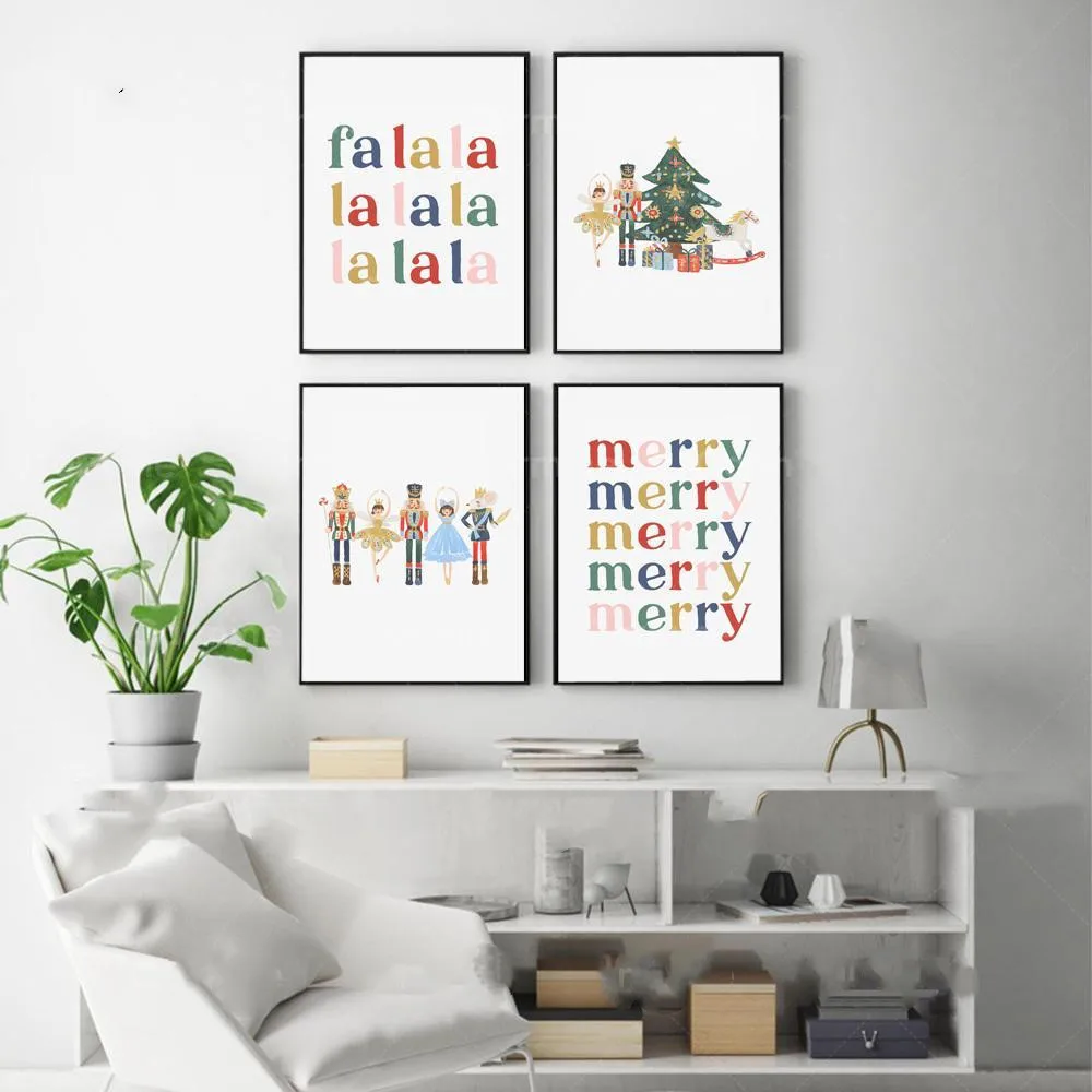 Мультяшная картина-гайкер на холсте Рождественский постер настенные