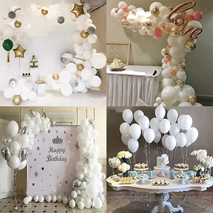 

Latex White Balloons 5"/10"/12"/18"/36inch Macaron White Balloons for Baby Shower Birthday Wedding Engagement Anniversary