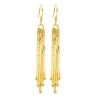 line dangle earrings simple style yellow gold filled women girl tassel daily life fashion jewelry gift