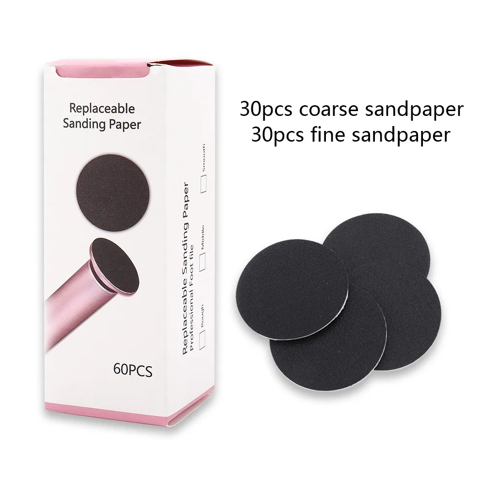 

60pcs Replaceable Sandpaper Disc Cuticle Callus Remove Tool For Electric Foot File Callus Hard Dead Skin For Pedicure