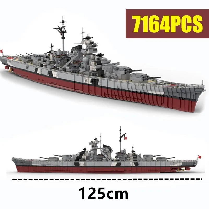

Новый 7164 шт. WW2 игрушки Пособия по немецкому языку Бисмарк броненосец крейсерская модель мировой войны Военный корабль военных игрушечное о...