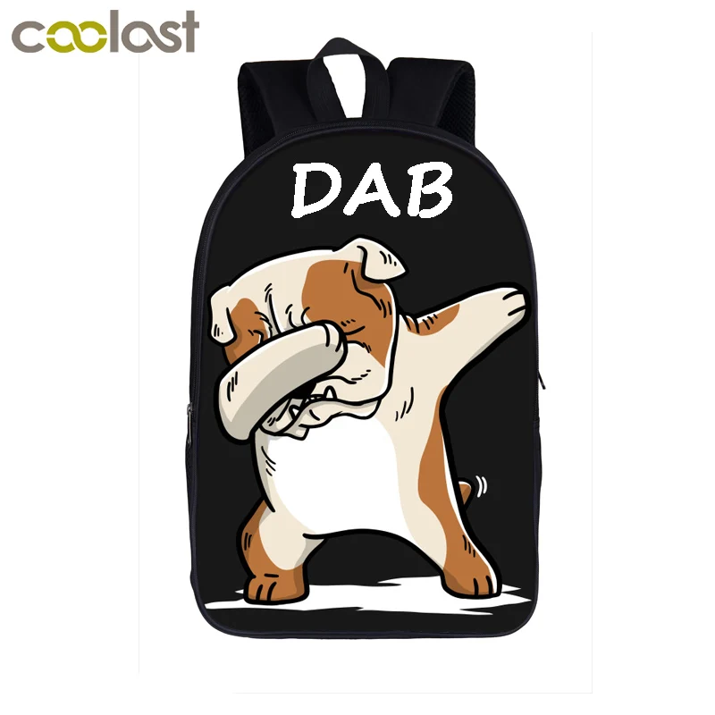 Забавный мультяшный Dab Единорог панда рюкзак для подростков мальчиков Dab On Em Детская сумка для книг детские школьные сумки мужские женские рюкзаки сумка - Цвет: 16cunShiba Inu06