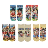 zf1945 1pair anime socks luffy pirate king cool character socks comfortable breathable fashion novelty for friends anime lovers