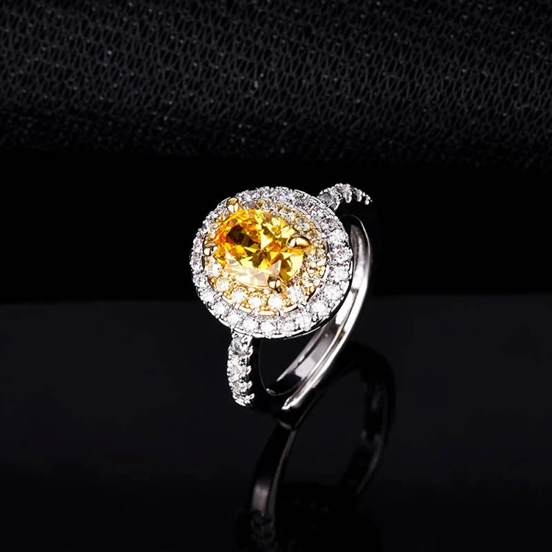 

2021 Trend Oval Rings 925 Sterling Silver With Shiny Moissanite Exquisite Jewelry For Women Engagement Eternity Wedding Ring