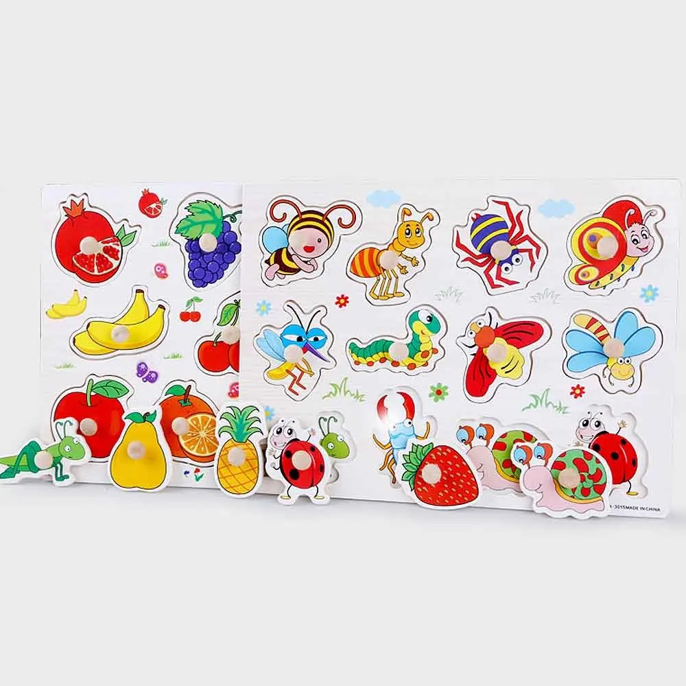 Доска для захвата деревянные игрушки детей мультяшный узор головоломка