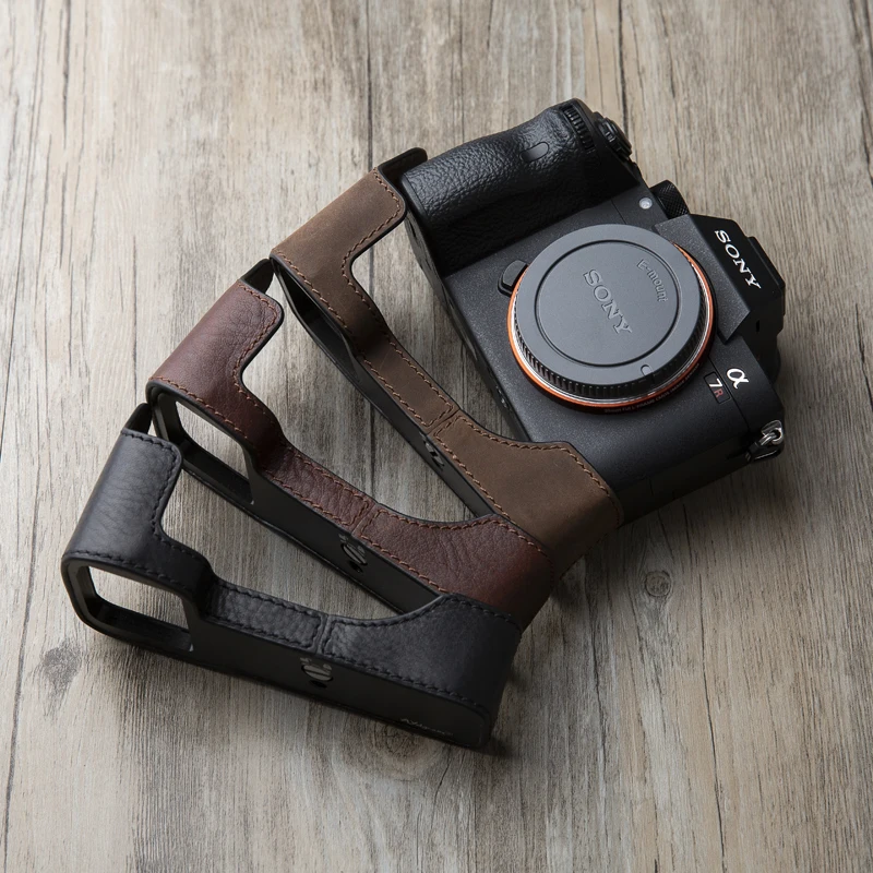 Натуральная кожа Камера чехол ручной работы полуоткрытые тапочки из материала