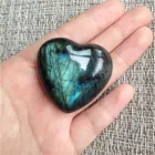 Кристалл лабрадорит, пальма, искусственный камень в форме сердца, океанское сердце, синий лунный камень, кварцевый камень, камень в форме сердца