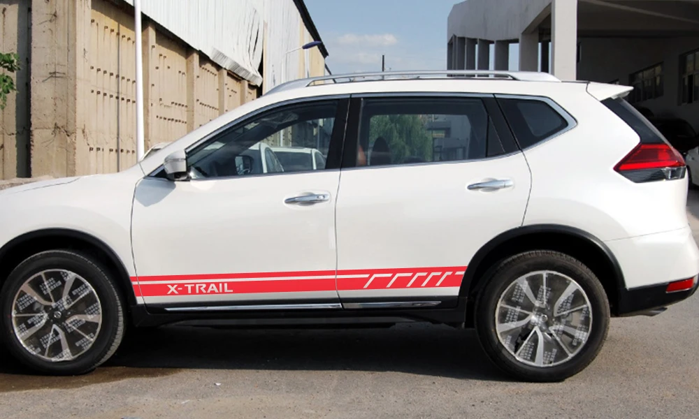 2 шт. автомобильные боковые полосы наклейки для NISSAN X-TRAIL DIY Автомобильная виниловая пленка Стайлинг наклейка украшение автомобиля Принадлежности для тюнинга