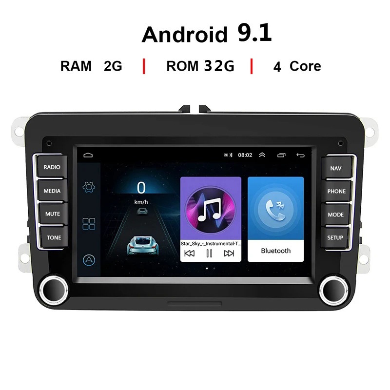 Автомагнитола с GPS навигацией 7 &quot 2 Din Android 9 1 для